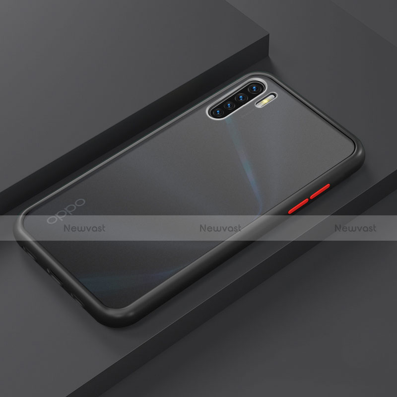 Silicone Matte Finish and Plastic Back Cover Case R03 for Oppo A91 Black