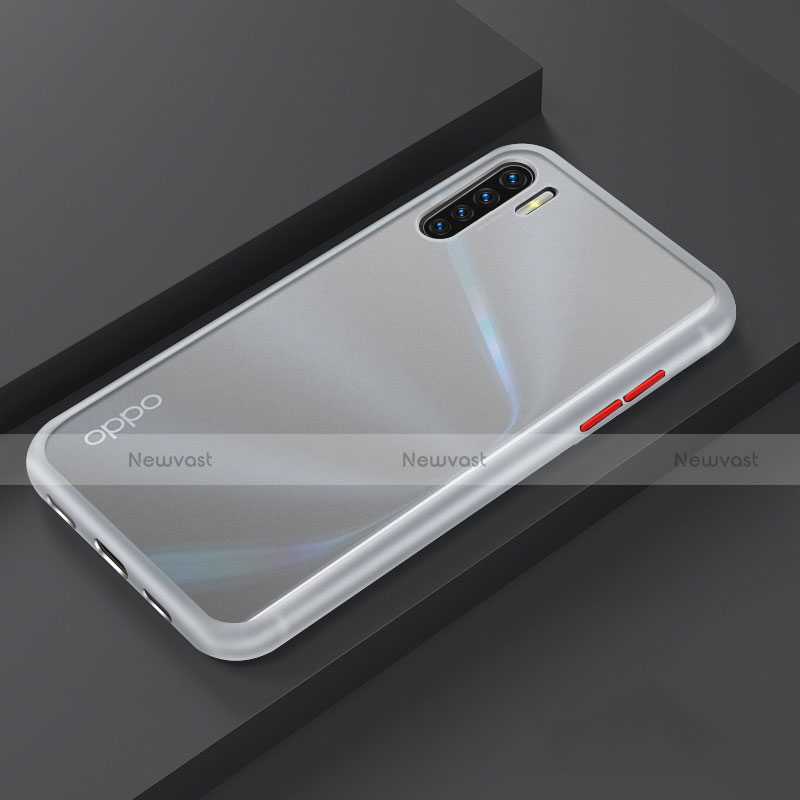 Silicone Matte Finish and Plastic Back Cover Case R03 for Oppo A91 White