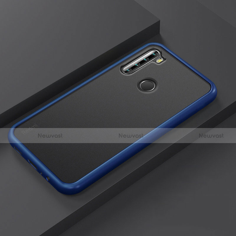 Silicone Matte Finish and Plastic Back Cover Case R03 for Xiaomi Redmi Note 8 (2021) Blue