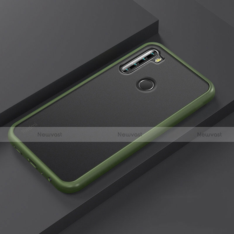 Silicone Matte Finish and Plastic Back Cover Case R03 for Xiaomi Redmi Note 8 Green