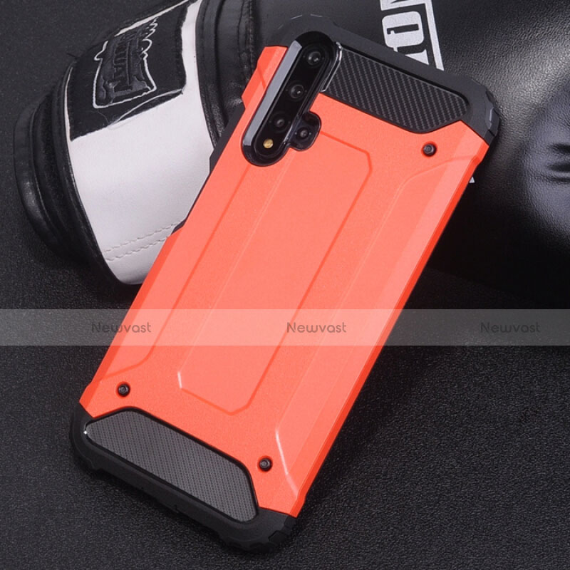 Silicone Matte Finish and Plastic Back Cover Case R04 for Huawei Nova 5 Red