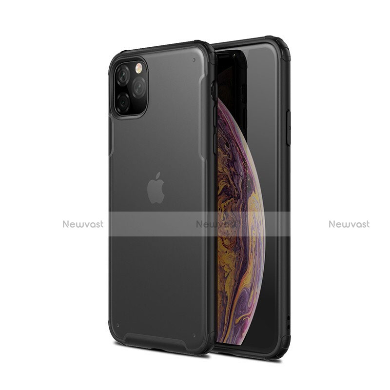 Silicone Matte Finish and Plastic Back Cover Case T01 for Apple iPhone 11 Pro Max Black