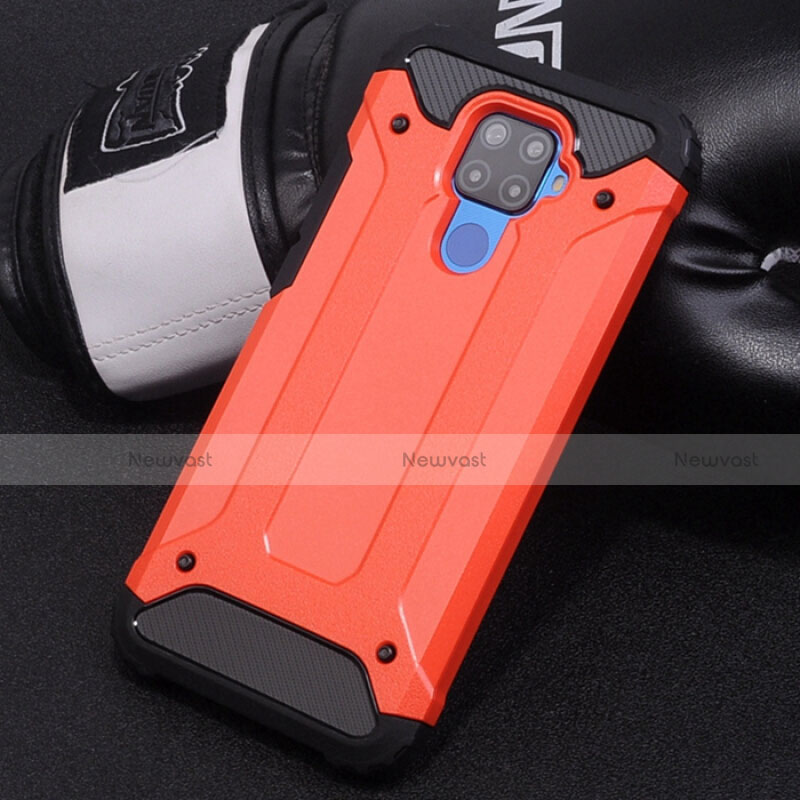 Silicone Matte Finish and Plastic Back Cover Case U01 for Huawei Mate 30 Lite Red
