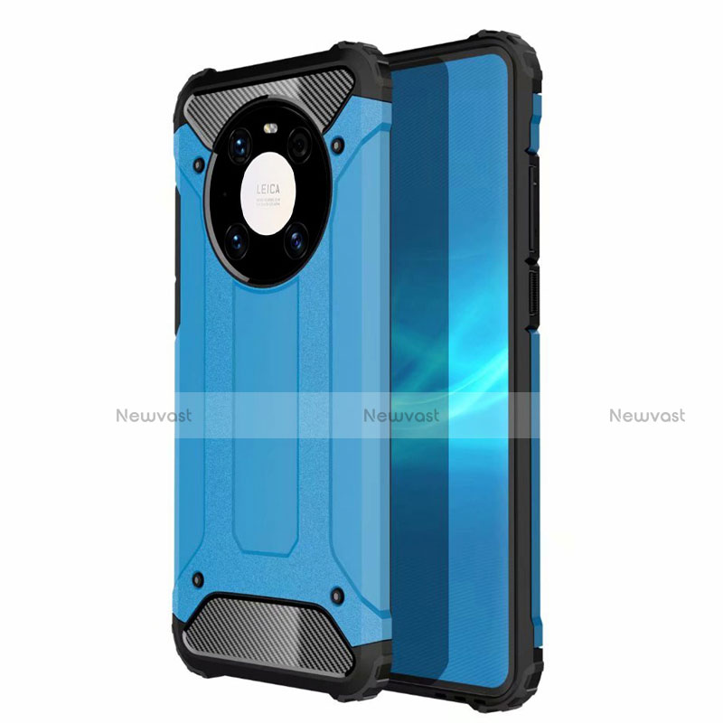 Silicone Matte Finish and Plastic Back Cover Case U01 for Huawei Mate 40E Pro 5G Sky Blue