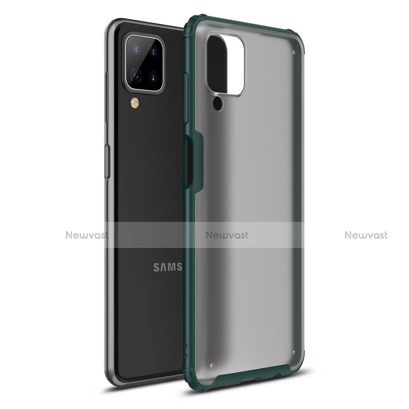 Silicone Matte Finish and Plastic Back Cover Case U01 for Samsung Galaxy A12 Green