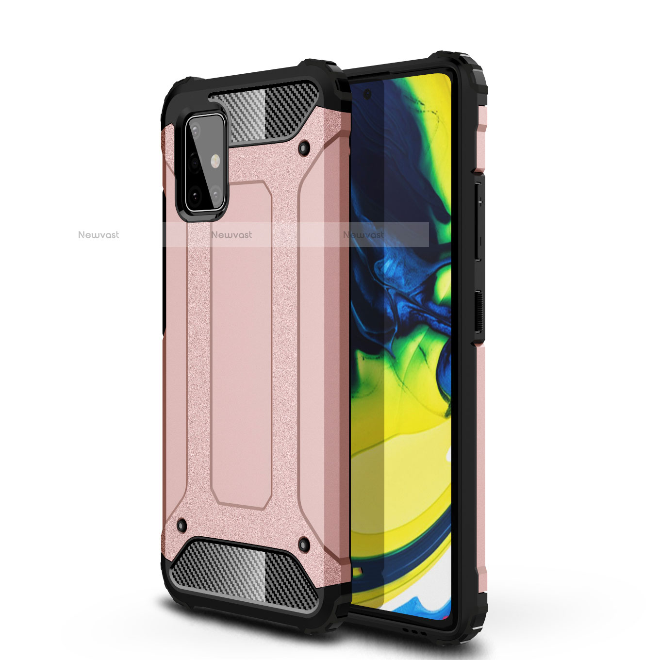 Silicone Matte Finish and Plastic Back Cover Case U01 for Samsung Galaxy A71 4G A715