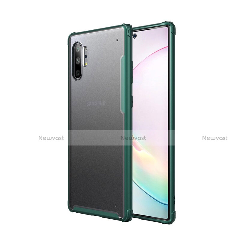Silicone Matte Finish and Plastic Back Cover Case U01 for Samsung Galaxy Note 10 Plus Green
