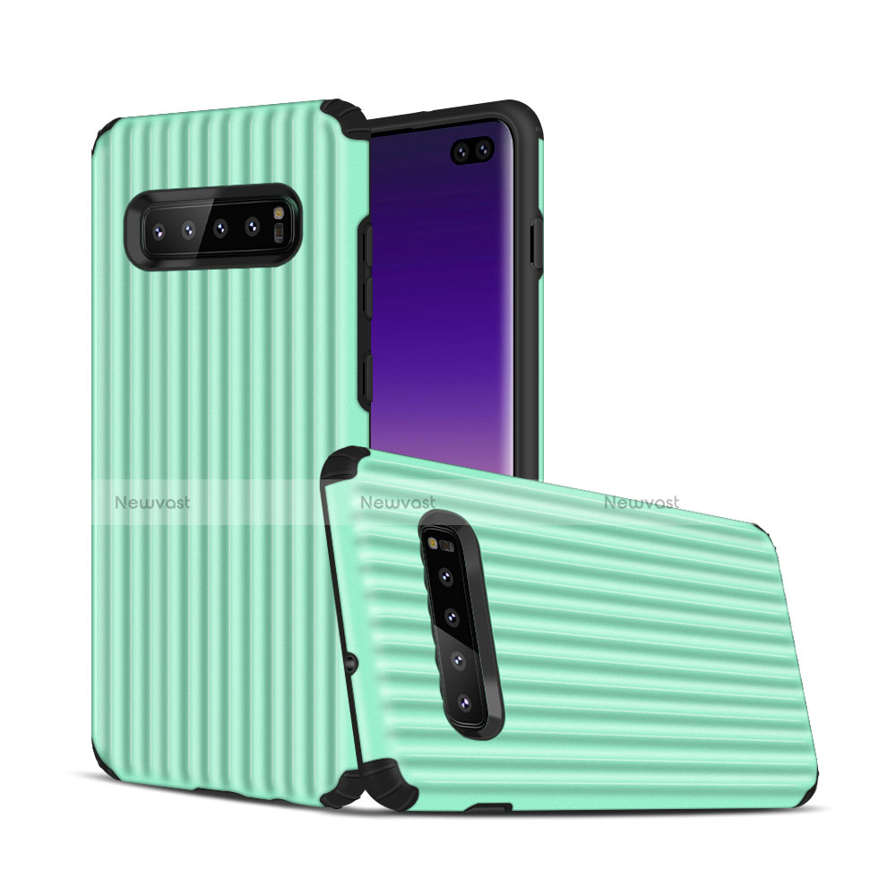 Silicone Matte Finish and Plastic Back Cover Case U01 for Samsung Galaxy S10 Plus