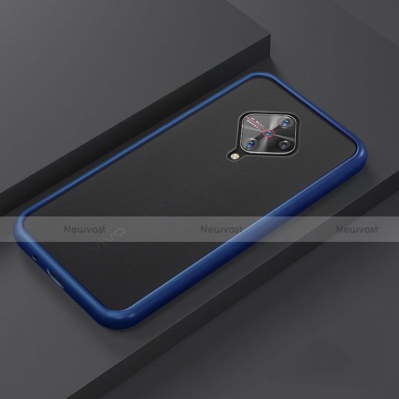 Silicone Matte Finish and Plastic Back Cover Case U01 for Vivo X50 Lite Blue