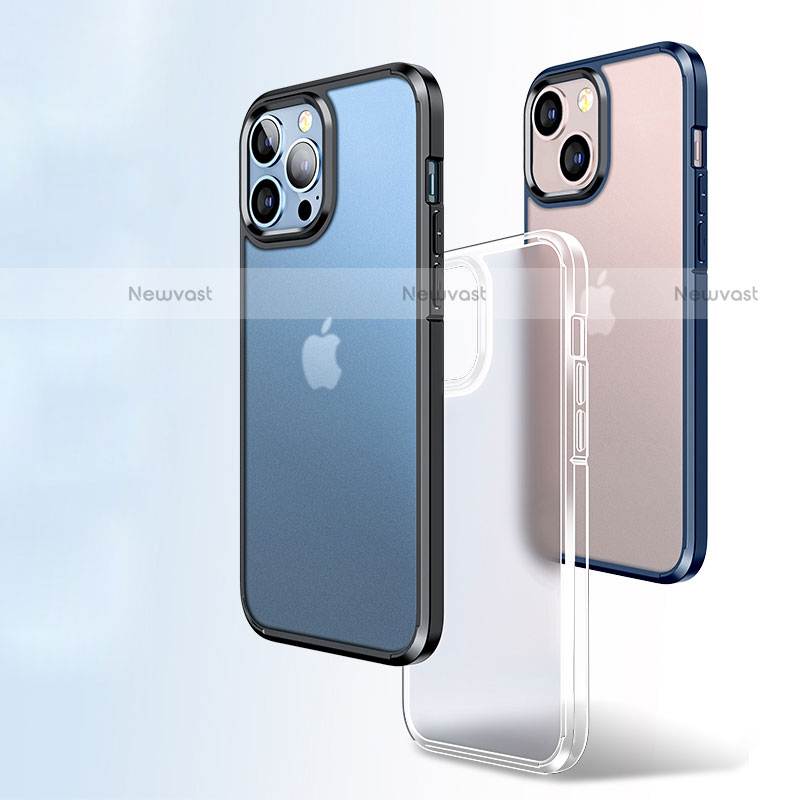 Silicone Matte Finish and Plastic Back Cover Case U04 for Apple iPhone 13 Mini