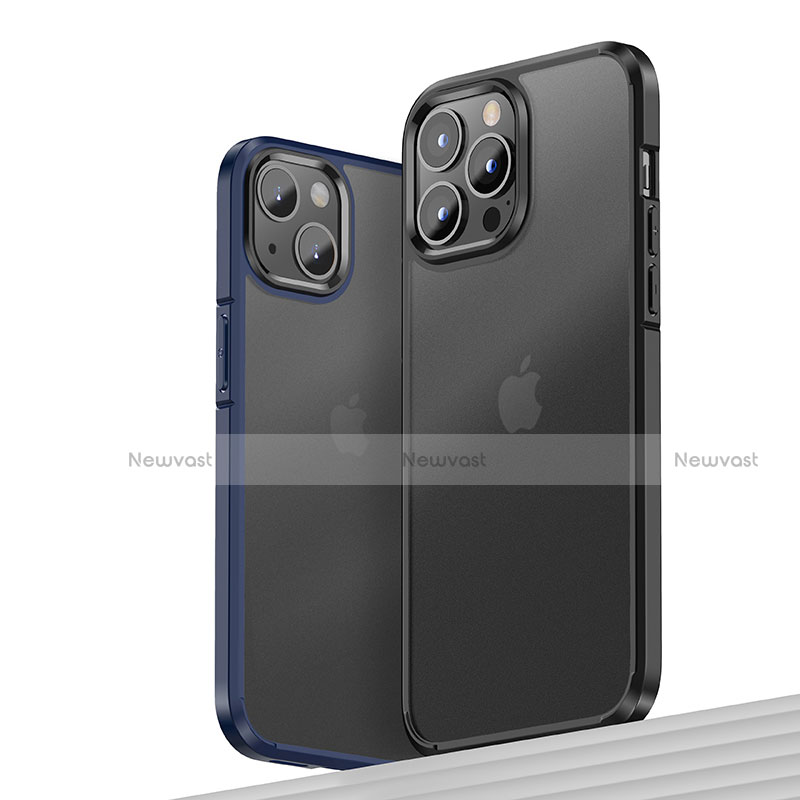 Silicone Matte Finish and Plastic Back Cover Case U04 for Apple iPhone 13 Pro Max