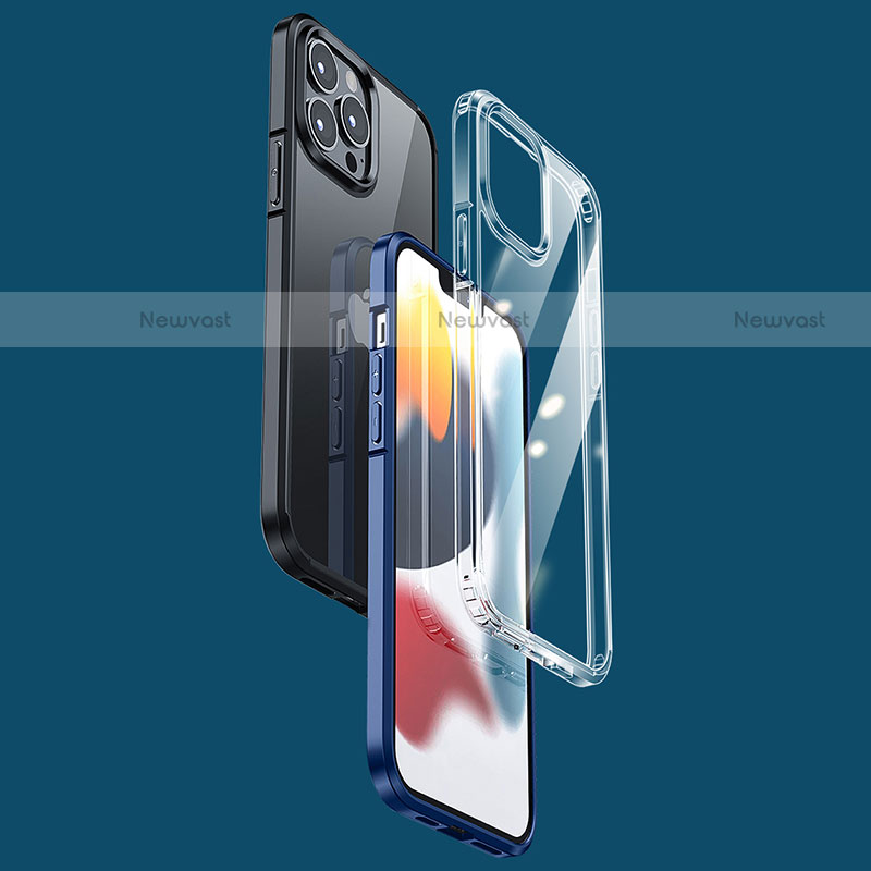 Silicone Matte Finish and Plastic Back Cover Case U05 for Apple iPhone 13 Mini