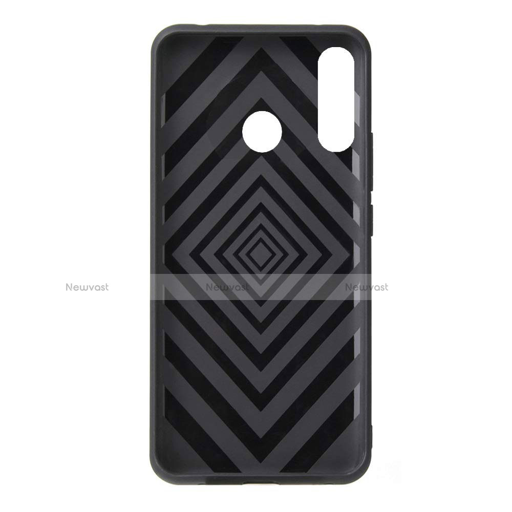 Silicone Matte Finish and Plastic Back Cover Case with Finger Ring Stand S04 for Huawei P30 Lite