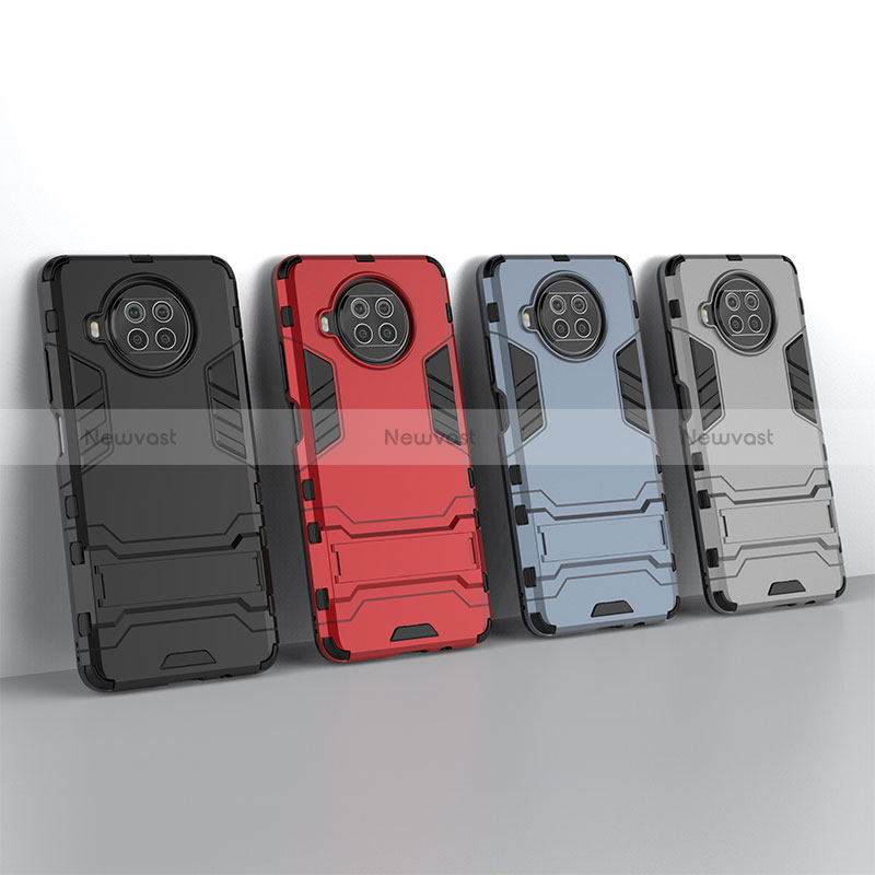 Silicone Matte Finish and Plastic Back Cover Case with Magnetic Finger Ring Stand KC2 for Xiaomi Mi 10T Lite 5G
