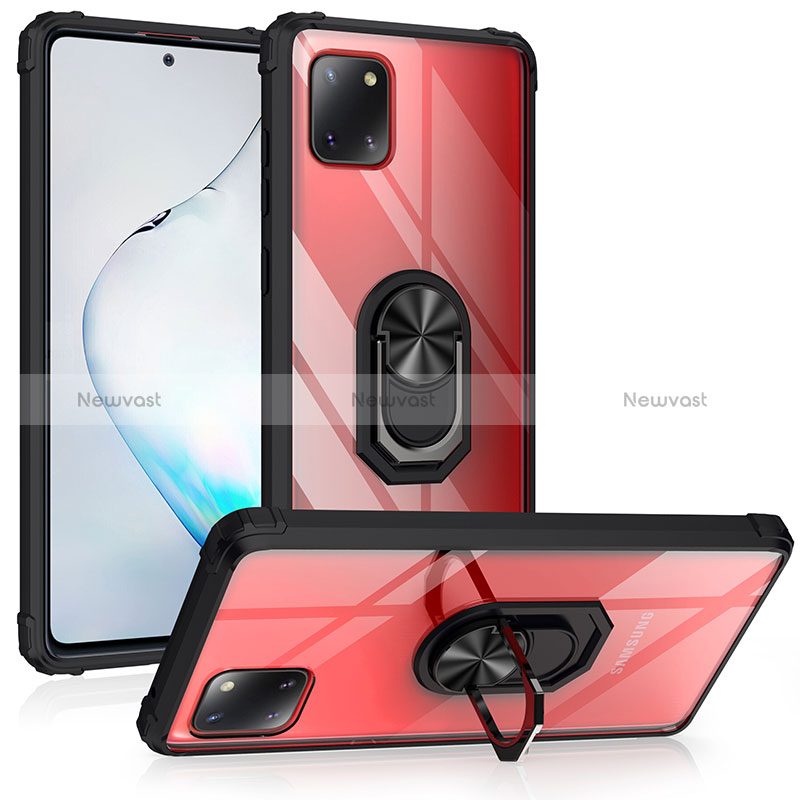 Silicone Matte Finish and Plastic Back Cover Case with Magnetic Finger Ring Stand MQ2 for Samsung Galaxy M60s