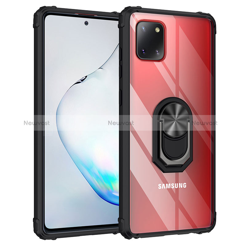 Silicone Matte Finish and Plastic Back Cover Case with Magnetic Finger Ring Stand MQ2 for Samsung Galaxy M60s