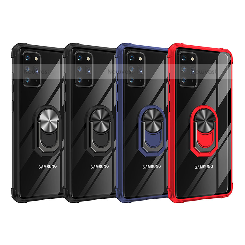 Silicone Matte Finish and Plastic Back Cover Case with Magnetic Finger Ring Stand MQ2 for Samsung Galaxy Note 20 5G