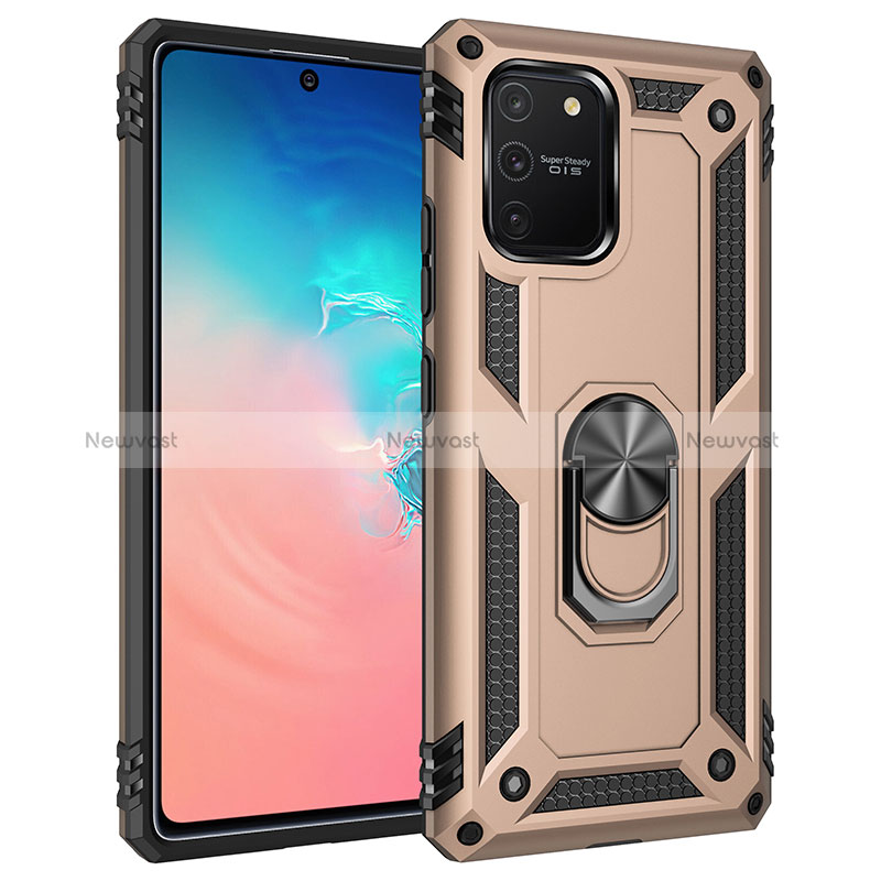 Silicone Matte Finish and Plastic Back Cover Case with Magnetic Finger Ring Stand MQ3 for Samsung Galaxy M80S