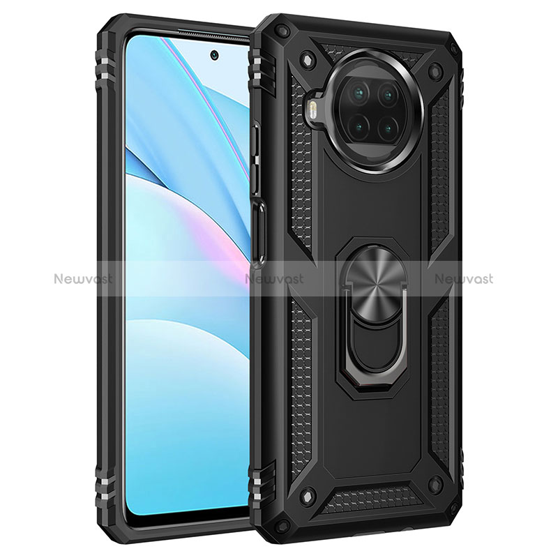Silicone Matte Finish and Plastic Back Cover Case with Magnetic Finger Ring Stand MQ3 for Xiaomi Mi 10i 5G