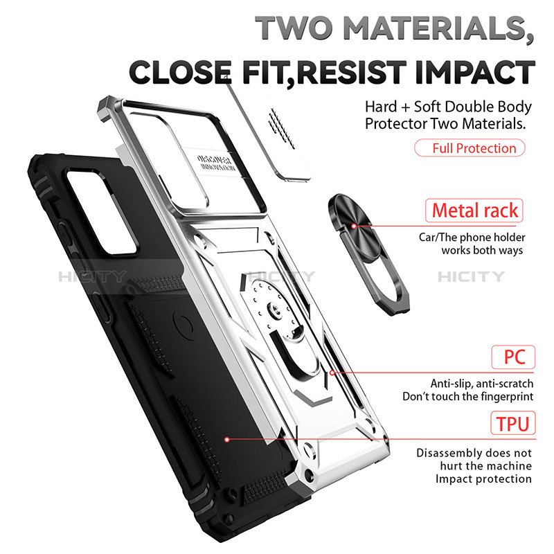 Silicone Matte Finish and Plastic Back Cover Case with Magnetic Finger Ring Stand QW3 for Samsung Galaxy A72 5G