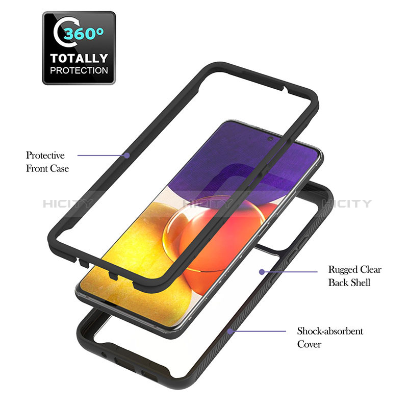 Silicone Matte Finish and Plastic Back Cover Case with Magnetic Finger Ring Stand ZJ1 for Samsung Galaxy A05s