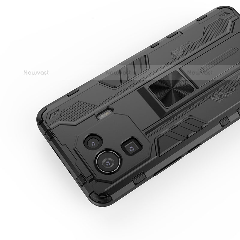 Silicone Matte Finish and Plastic Back Cover Case with Magnetic Stand A02 for Xiaomi Mi 11 Pro 5G