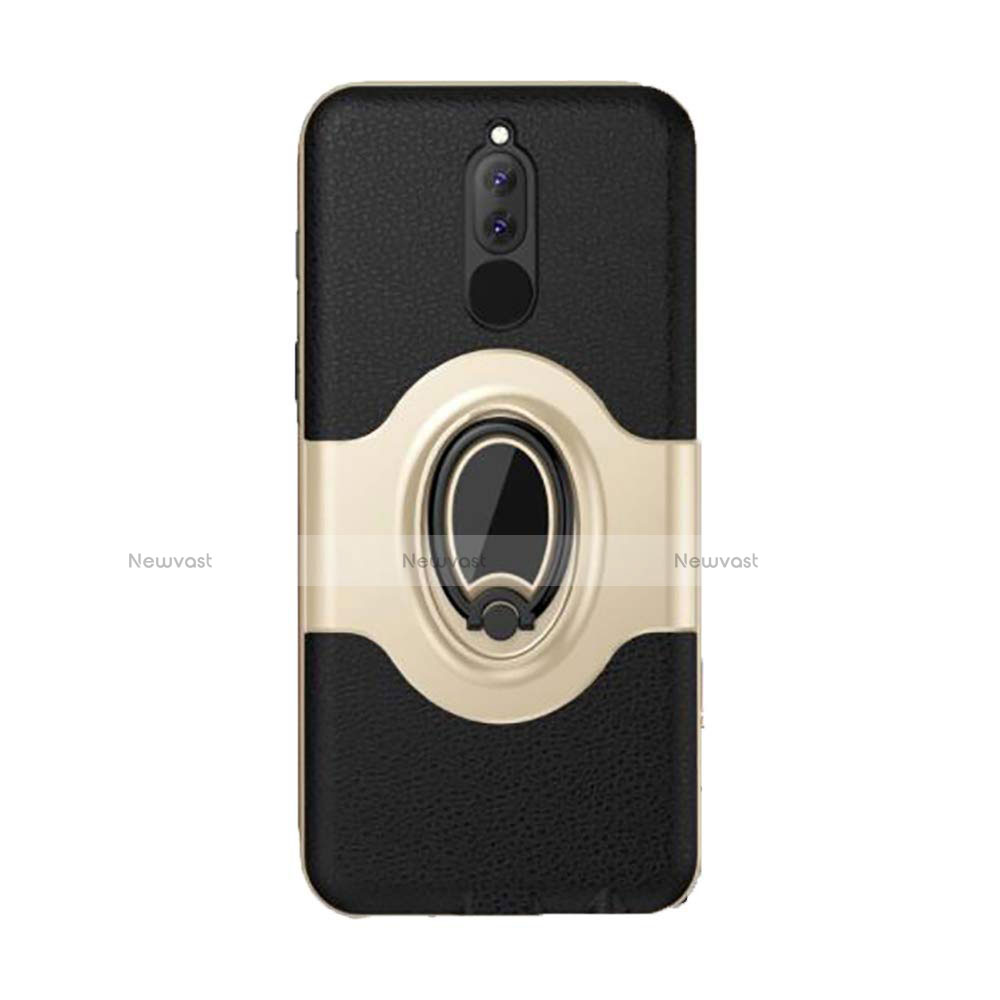 Silicone Matte Finish and Plastic Back Cover Case with Magnetic Stand for Huawei Mate 10 Lite