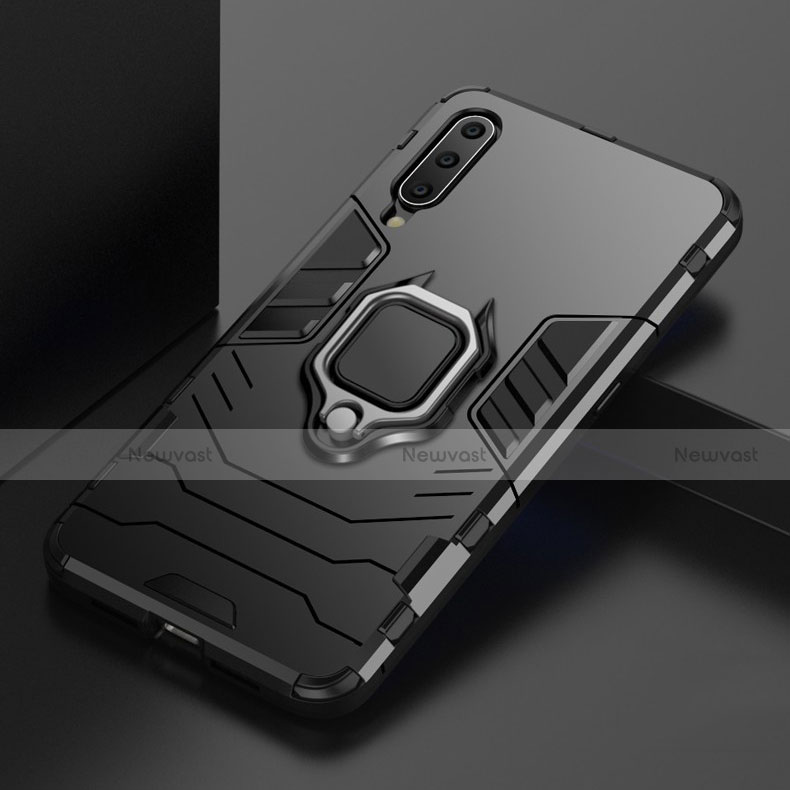 Silicone Matte Finish and Plastic Back Cover Case with Magnetic Stand for Xiaomi Mi 9 Lite