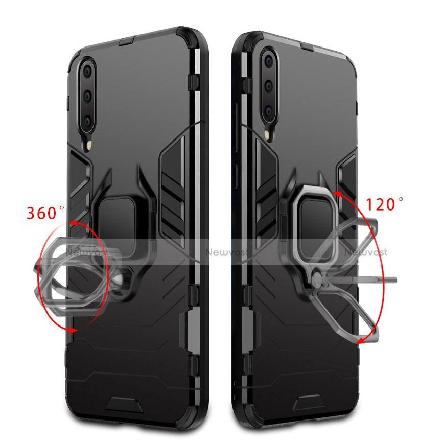 Silicone Matte Finish and Plastic Back Cover Case with Magnetic Stand for Xiaomi Mi 9 Lite