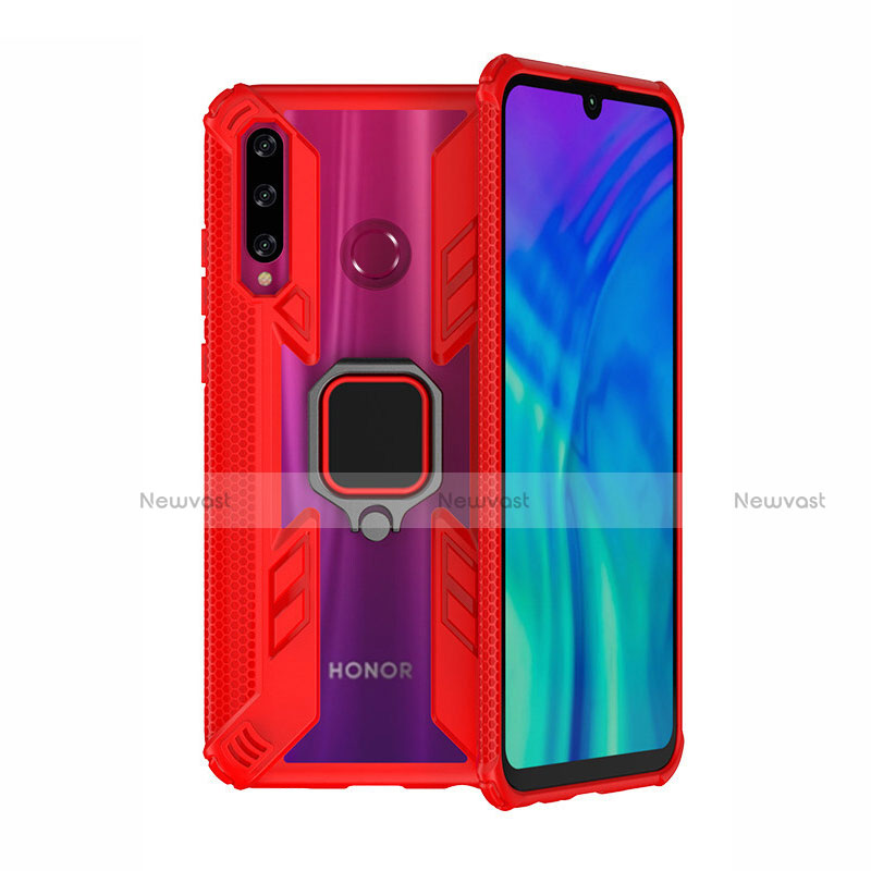 Silicone Matte Finish and Plastic Back Cover Case with Magnetic Stand H02 for Huawei P Smart+ Plus (2019)