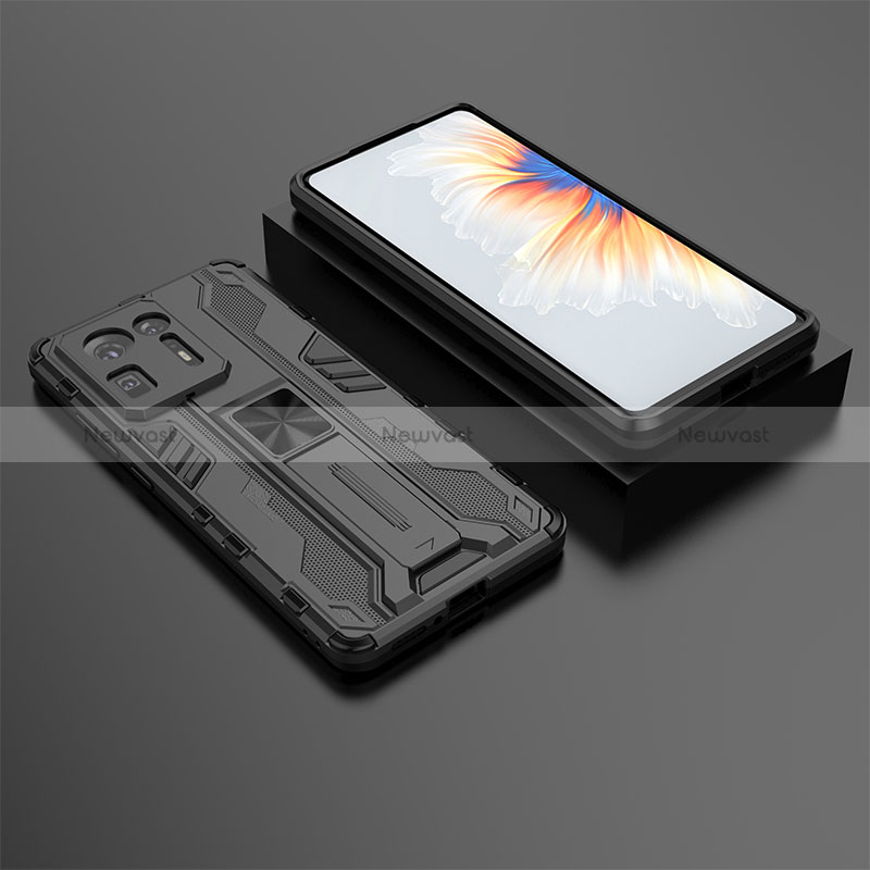 Silicone Matte Finish and Plastic Back Cover Case with Magnetic Stand KC1 for Xiaomi Mi Mix 4 5G