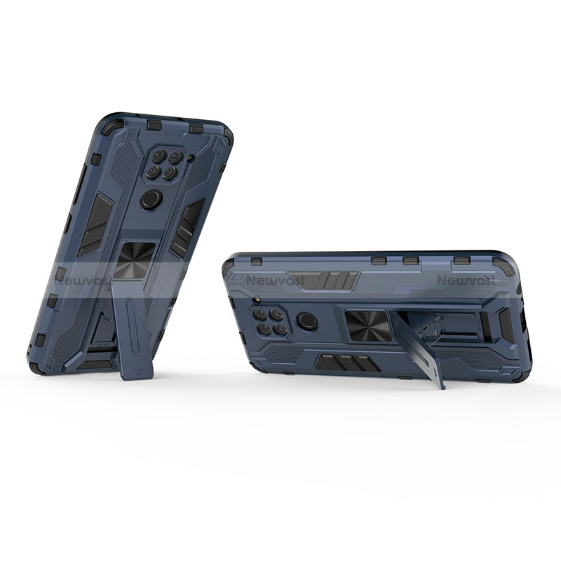 Silicone Matte Finish and Plastic Back Cover Case with Magnetic Stand KC1 for Xiaomi Redmi 10X 4G