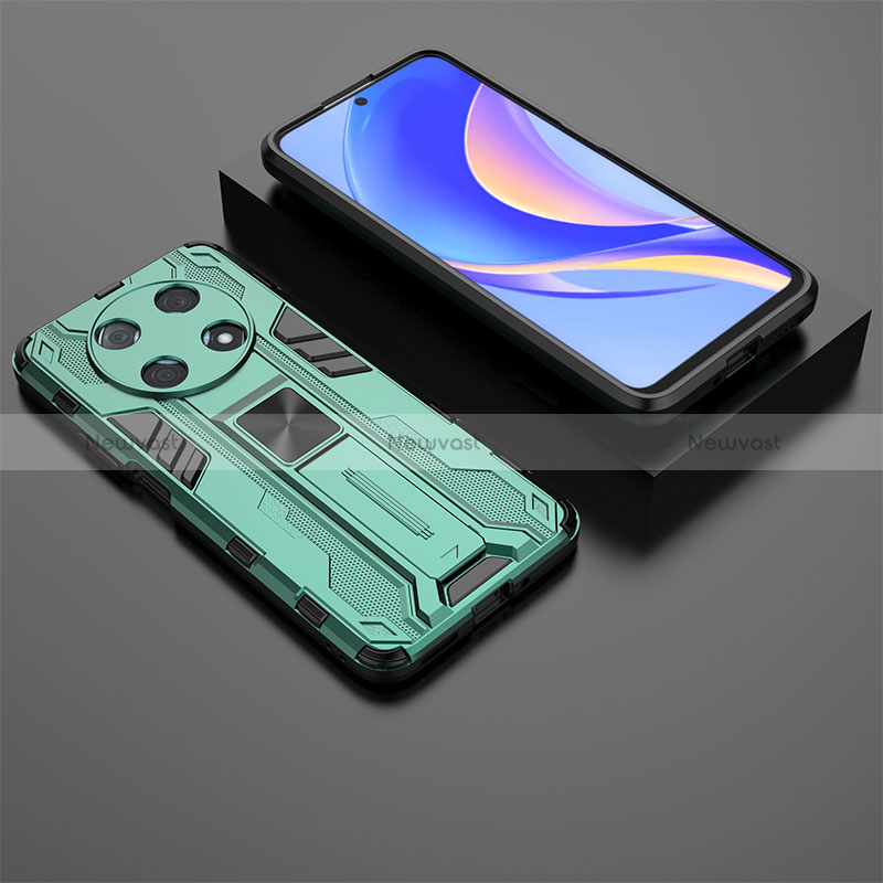 Silicone Matte Finish and Plastic Back Cover Case with Magnetic Stand KC2 for Huawei Nova Y90