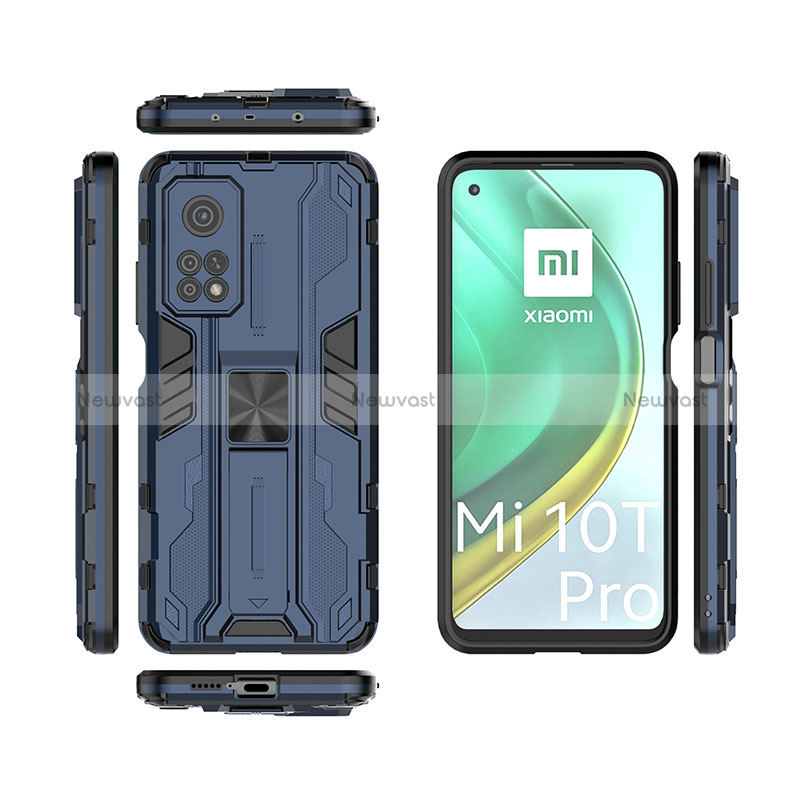 Silicone Matte Finish and Plastic Back Cover Case with Magnetic Stand KC2 for Xiaomi Redmi K30S 5G