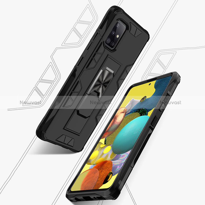 Silicone Matte Finish and Plastic Back Cover Case with Magnetic Stand MQ1 for Samsung Galaxy M40S