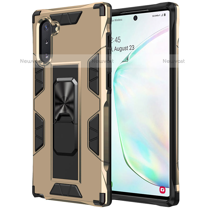 Silicone Matte Finish and Plastic Back Cover Case with Magnetic Stand MQ1 for Samsung Galaxy Note 10 5G