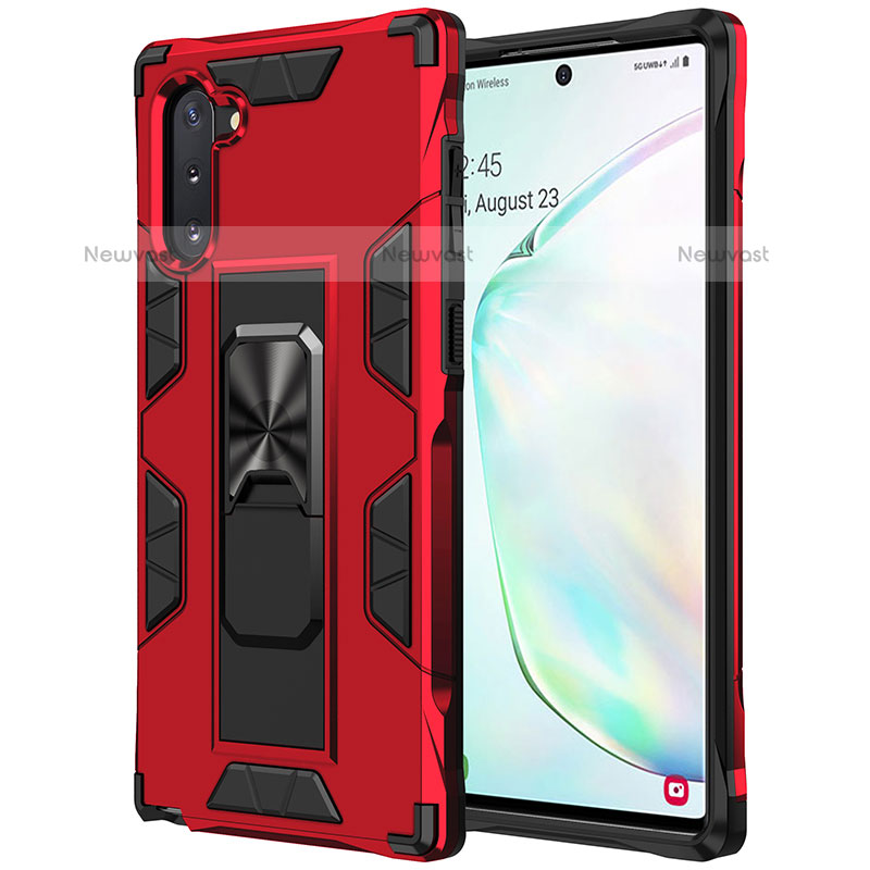 Silicone Matte Finish and Plastic Back Cover Case with Magnetic Stand MQ1 for Samsung Galaxy Note 10 5G