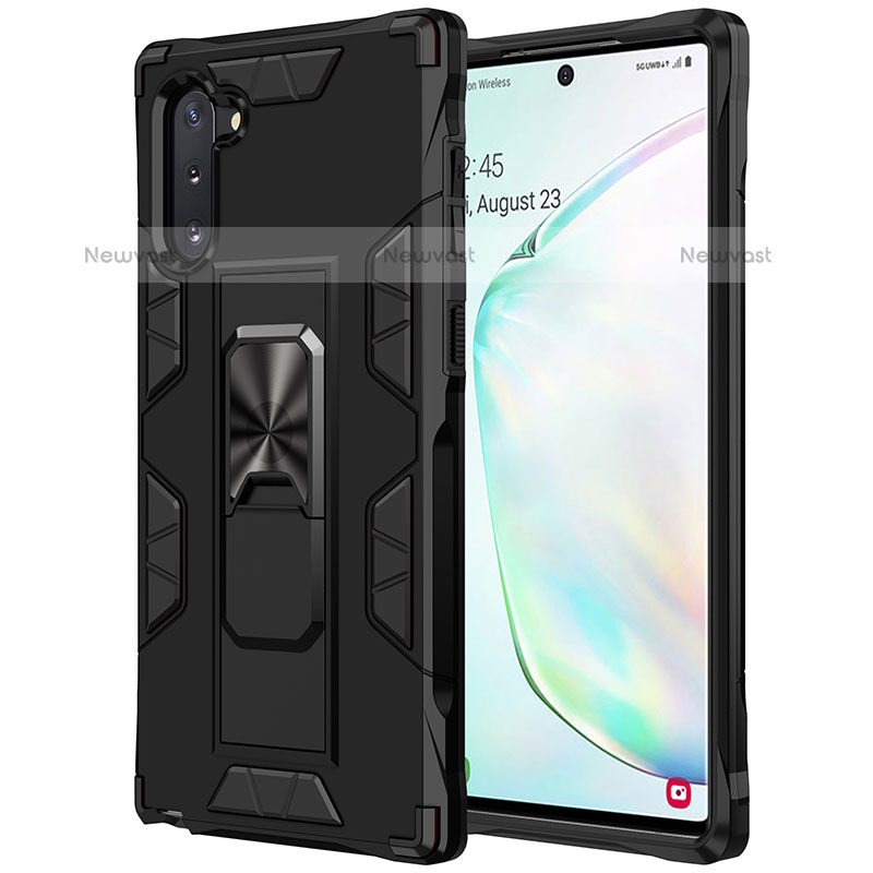 Silicone Matte Finish and Plastic Back Cover Case with Magnetic Stand MQ1 for Samsung Galaxy Note 10 5G