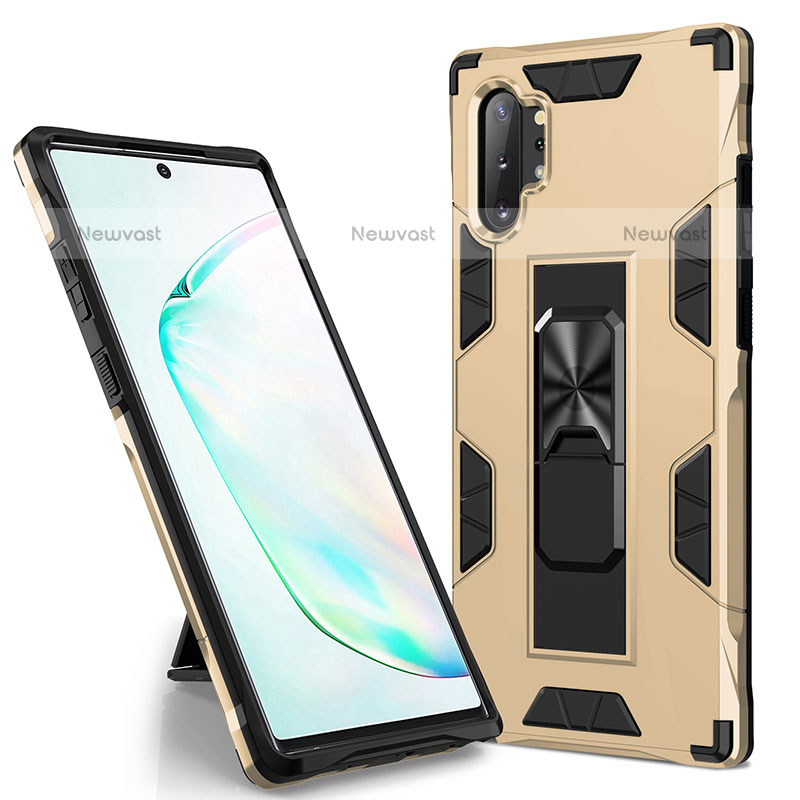 Silicone Matte Finish and Plastic Back Cover Case with Magnetic Stand MQ1 for Samsung Galaxy Note 10 Plus 5G