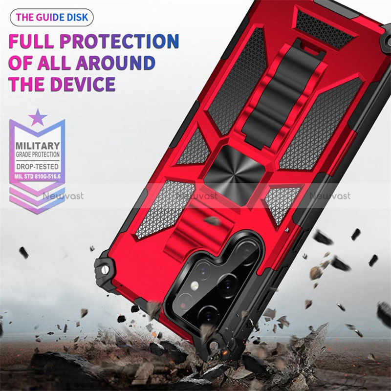 Silicone Matte Finish and Plastic Back Cover Case with Magnetic Stand MQ1 for Samsung Galaxy S20 Ultra 5G