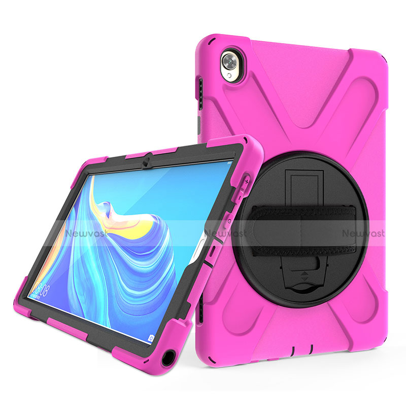 Silicone Matte Finish and Plastic Back Cover Case with Stand A01 for Huawei MatePad 10.8
