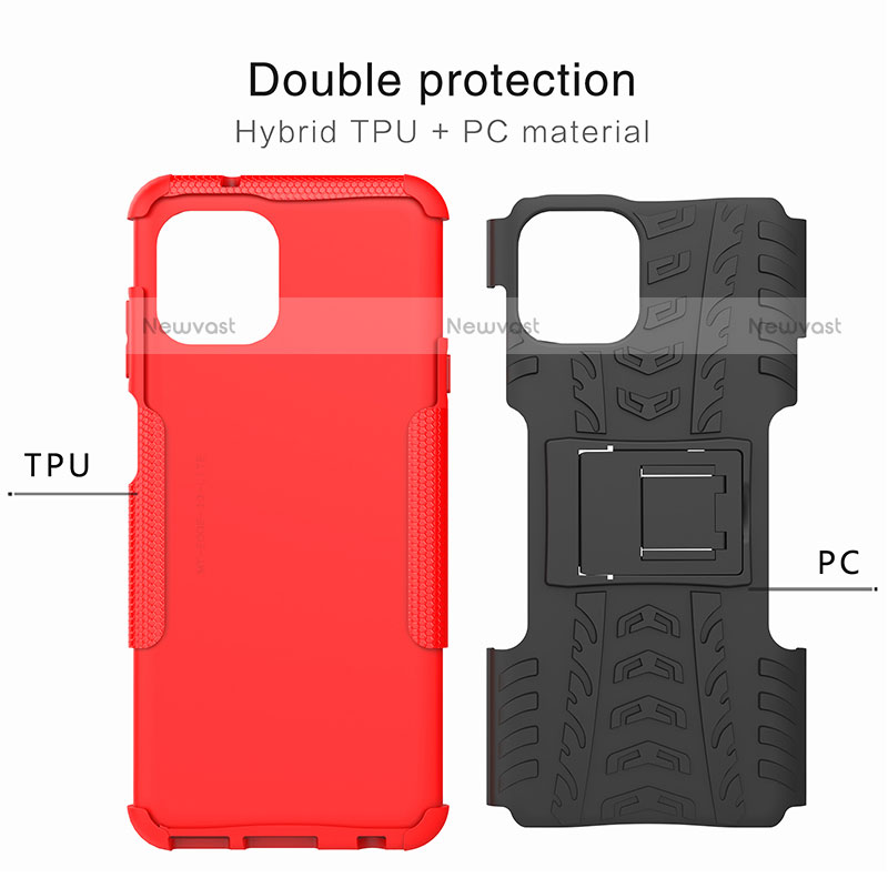 Silicone Matte Finish and Plastic Back Cover Case with Stand A01 for Motorola Moto Edge 20 Lite 5G