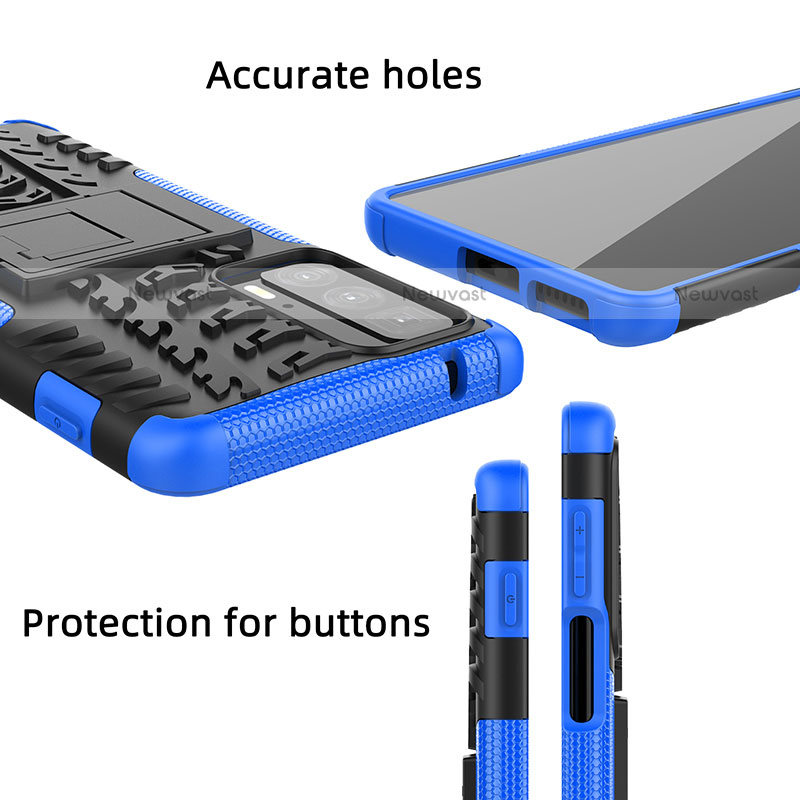 Silicone Matte Finish and Plastic Back Cover Case with Stand A01 for Motorola Moto Edge S Pro 5G