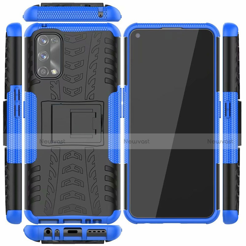 Silicone Matte Finish and Plastic Back Cover Case with Stand A01 for Realme 7 Pro