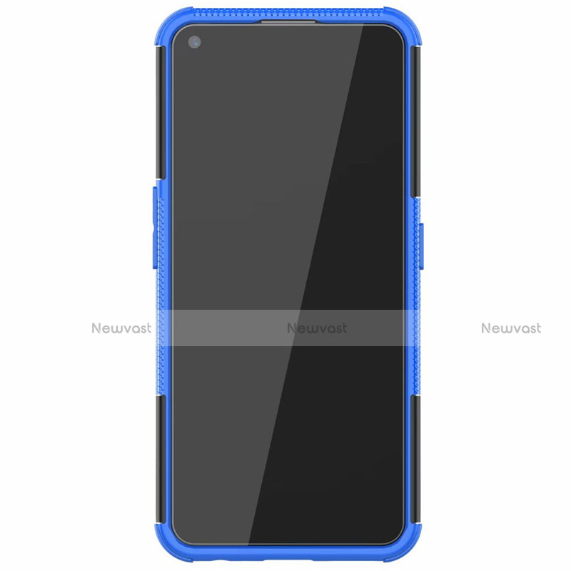 Silicone Matte Finish and Plastic Back Cover Case with Stand A01 for Realme 7 Pro