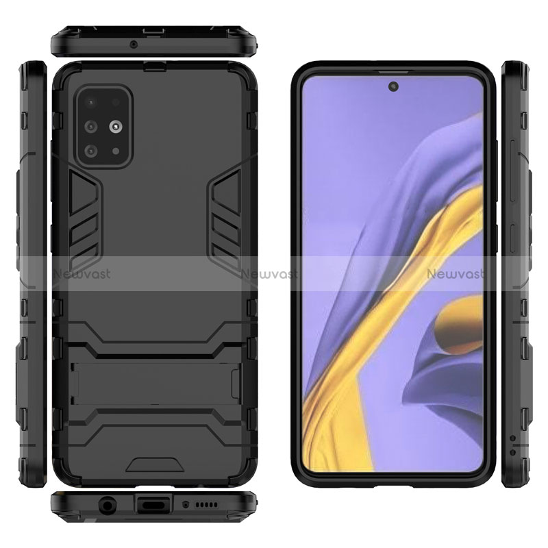 Silicone Matte Finish and Plastic Back Cover Case with Stand A01 for Samsung Galaxy M40S