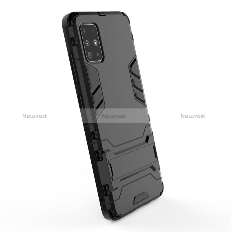 Silicone Matte Finish and Plastic Back Cover Case with Stand A01 for Samsung Galaxy M40S