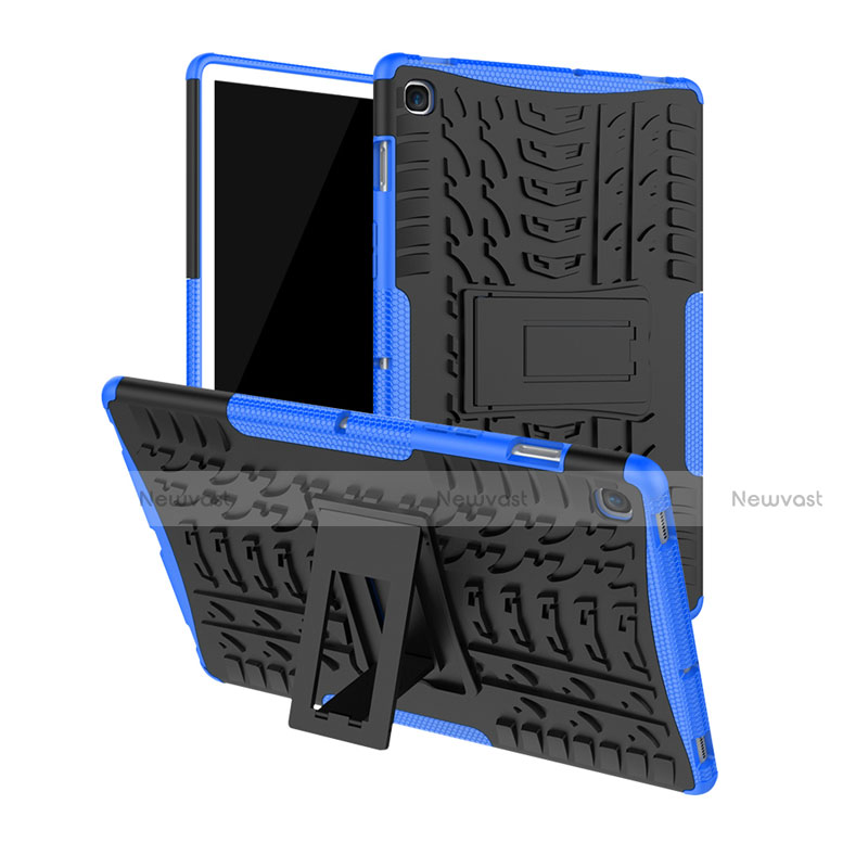 Silicone Matte Finish and Plastic Back Cover Case with Stand A01 for Samsung Galaxy Tab S5e 4G 10.5 SM-T725 Blue