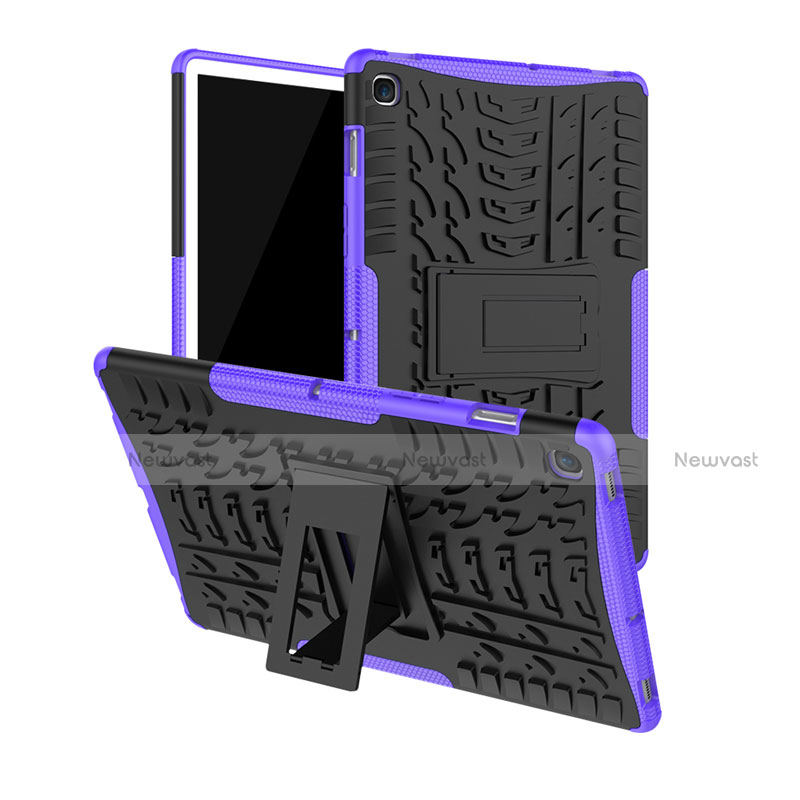 Silicone Matte Finish and Plastic Back Cover Case with Stand A01 for Samsung Galaxy Tab S5e 4G 10.5 SM-T725 Purple