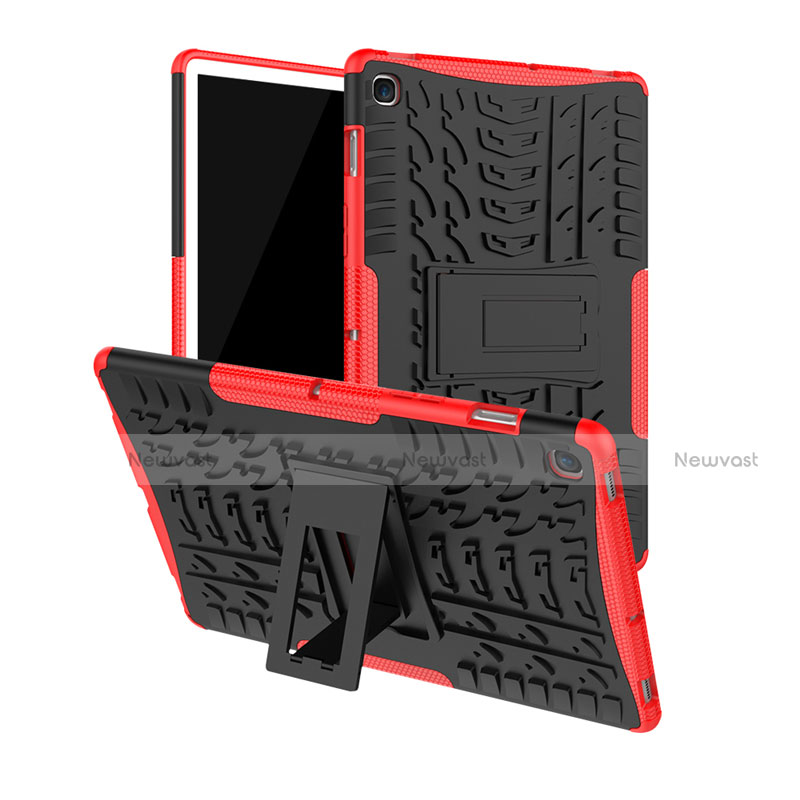 Silicone Matte Finish and Plastic Back Cover Case with Stand A01 for Samsung Galaxy Tab S5e Wi-Fi 10.5 SM-T720 Red